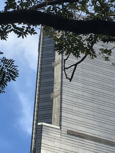 A skyscraper with bamboo in Hong Kong